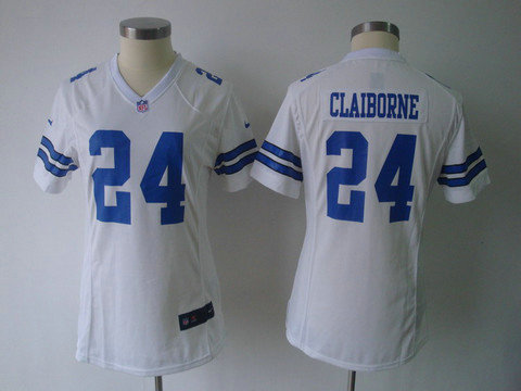 Womens Dallas cowboys 24 Morris Claiborne Nike White Game NFL Jerseyss
